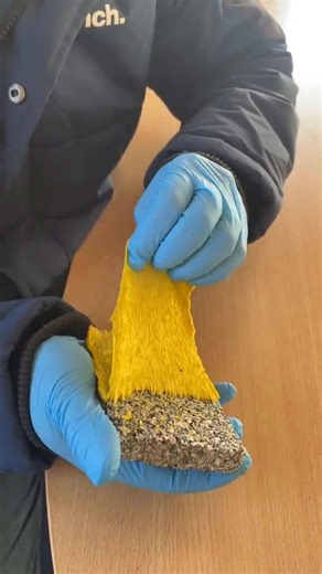 Satisfying liquid masking tape peel on resin stone ASMR