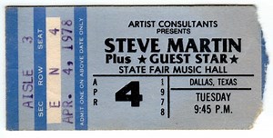 Apr 04, 1978: Steve Martin at State Fair Music Hall Dallas, Texas, United States | Concert Archives