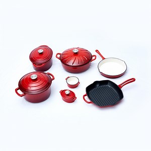 [Hot Item] Factory Price Home Kitchen Cooking Enamel Cast Iron Non Stick Pots Cookware Set