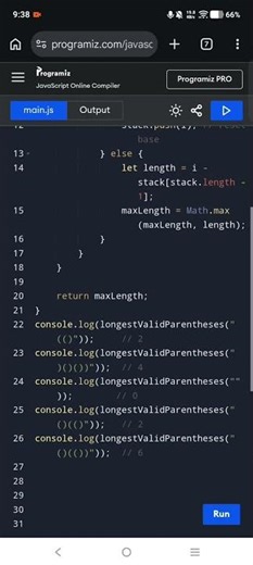 Longest Valid Parentheses | Stack Trick Explained | JavaScript O(n) Solution