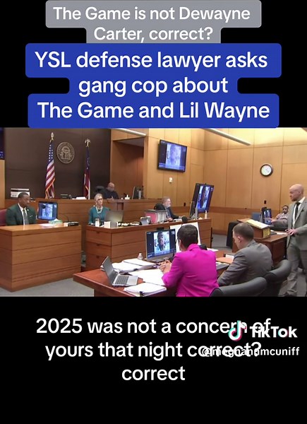 Today (May 9) in the Young Thug / YSL racketeering (RICO) conspiracy trial, Shannon Stillwell's lawyer Max Schardt questioned retired/former Atlanta Police Department Investigator Tyrone Dennis about a video of Stillwell threatening The Game. Prosecutors say Stillwell's threats to The Game are relevant because it shows the unity between YSL members. They say it relates to the Lil Wayne bus shooting because the shooting was done on behalf of YSL. This is Schardt trying to show the jury there is n