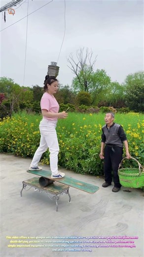 Incredible Balance: Watch a Master Perform Seesaw Bowl Balancing! 🤹‍♀️✨↓