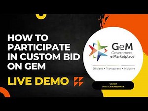Participate in Custom Bid on Gem Portal | Live Demo