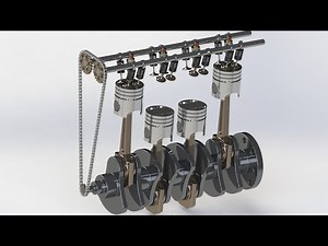 i4 diesel engine sprocket & chain drive / pully & belt drive assembly tutorial by Solidworks | 12/12