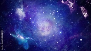 Flight through Universe Nebula Galaxy, Interstellar space travel, Traveling through Cosmos, nasa Loop background. electric Light 4k stars, space, planets. For Titles, Intro, Logo Reveal, Scene.
