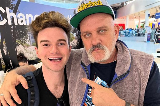 Chris Colfer reunites with 'Glee' father Mike O'Malley at the airport: 'Love ya, Dad!'