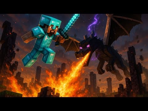 Trophy of DRAGON – Minecraft Epic Battle Visual (Gaming Edition)