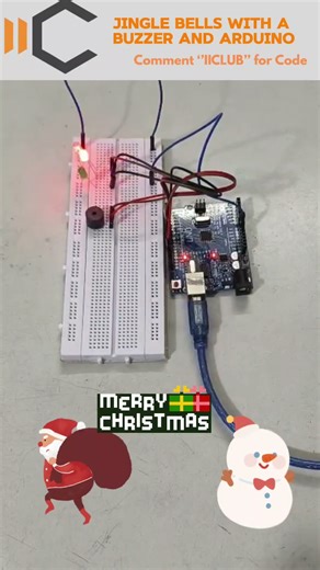 Arduino-Based Musical Buzzer with LED Blinking Sequence (Jingle Bells Tune)