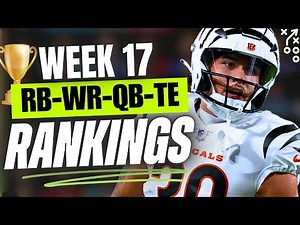 🔥 UPDATED Top 30 RB RANKINGS for Week 17 Fantasy Football 🚀 | Fantasy Football Rankings