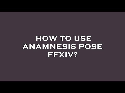 How to use anamnesis pose ffxiv?