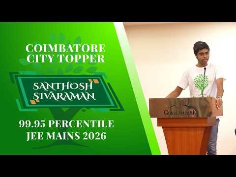 JEEMAINS2026 | COIMBATORE CITY TOPPER | JEE Achievement Story | SABARIS |#prepally #jeemains2026