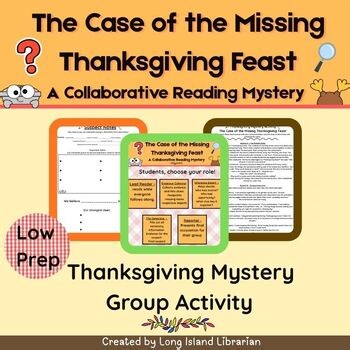 Thanksgiving Mystery Challenge - Collaborative Reading Mystery LOW PREP