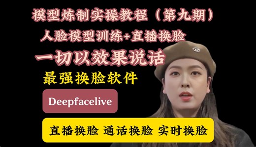 Ai直播换脸！DFL保姆级人脸模型训练实战教程（第九期）