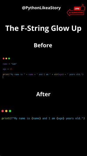 The Python F-String Glow Up You NEED 🐍✨ #python #programming #codingtips