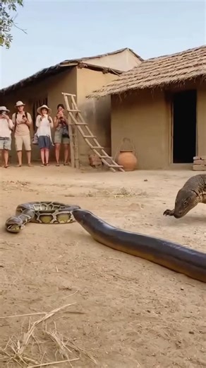 Rv choudhary on Instagram: "“Foreign Tourists Stunned! Python vs Electric Eel in Village Courtyard 😳”"