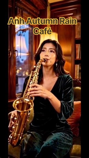 Autumn Rain Café | Saxophone Jazz for Relaxation | Study & Focus #rainynightsaxophone #shortvideo