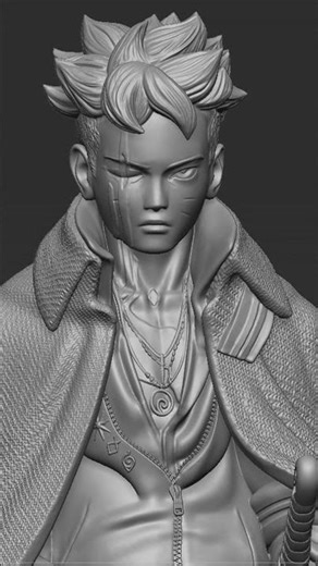 Boruto 3D sculpture in Zbrush