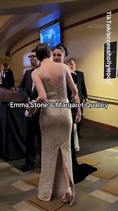 Emma Stone and Margaret Qualley spotted chatting at the 2025 Academy Awards