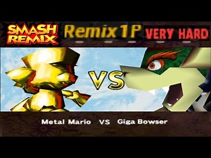 Smash Remix - Classic Mode Remix 1P Gameplay with Metal Mario (VERY HARD)