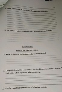 What are the nine (9) barriers to effective communications?Lis... | Filo