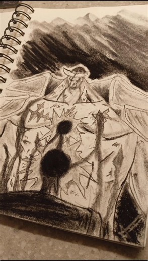 Drawing Whitebeard(Edward Newgate) from one piece using charcoal| Day-121 Drawing Everyday #op #art