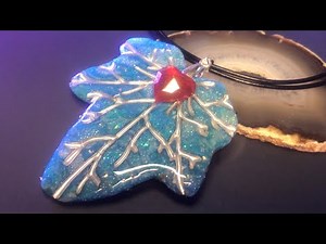 Opal Polymer Clay and Embossing Powder. Pendants Tutorial. Sparkle Stone Look.