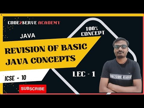 Revision of Basic Java concepts || Class 10 || Chapter 1 || Lecture 1 || ICSE ||25-26 || Ram Sir
