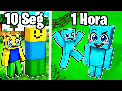Batalla de ESTATUAS de 10 SEGUNDOS vs 1 HORA en Minecraft