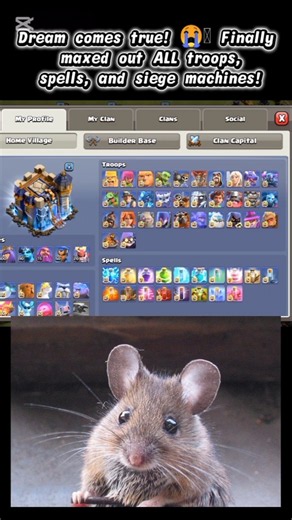 Dream comes true! 😭🥹 Finally maxed out ALL troops, spells, and siege machines!
