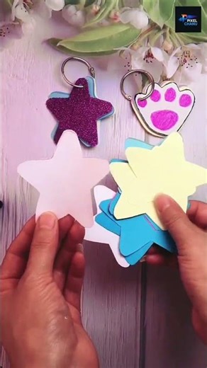 Paper Key Tags #DIYKeyTag #PaperKeychain #PaperCraft