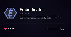Add Embedinator Discord Bot | The #1 Discord Bot and Discord App List
