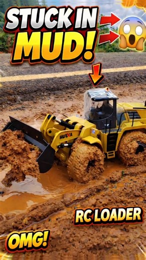 RC Loader Stuck in Deep Mud 😱 | Will It Escape? Power of Rc Loader🔥#shorts