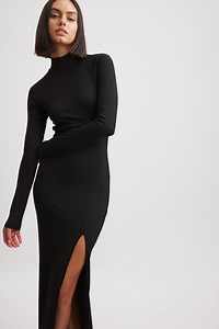 Crossed Back Midi Dress Black