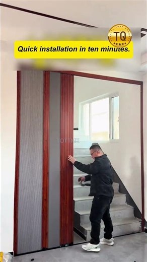 No drilling required, quick installation in ten minutes. #foldingdoor #frenchdoors #door #doors