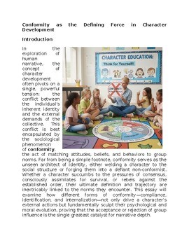 Conformity in Character Education Worksheet Classwork, Homework
