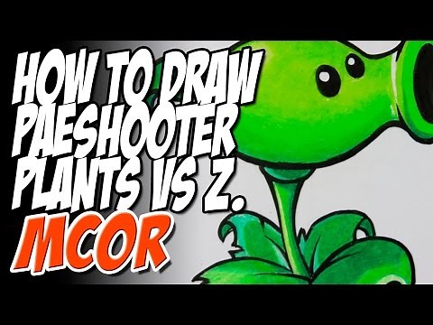 How to Draw Peashooter Step by Step - Plants vs Zombies