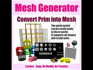 Secondlife Mesh Generator , what can it do ?!