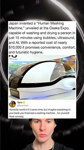 Japan invented a "Human Washing Machine," unveiled at the Osaka Expo, capable of