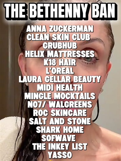 Bethenny Frankel just added Yasso to THE BETHENNY BAN list. Let's fucking go! Anna Zuckerman Clean Skin Club Grubhub Helix Mattresses K18 Hair L'Oreal Laura Gellar Beauty Midi Health Mingle Mocktails No7/ Walgreens RoC Skincare Shark Home Sofwave Medical The INKEY List Yasso @Shark Home @RoC Skincare @Helix Sleep @Laura Geller Beauty @L’Oréal Paris @loréal paris usa @K18 Hair @Clean Skin Club @Yasso Frozen Greek Yogurt @No7 @Walgreens @Anna Zuckerman Jewelry @Midi Health @Grubhub @MingleMocktail