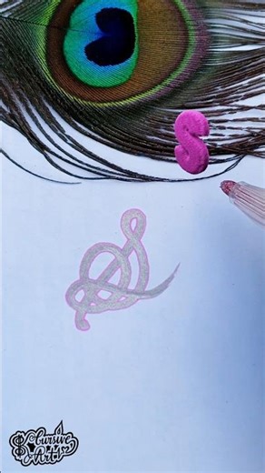 S letter design with cursive style