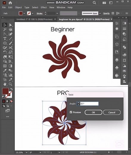 Beginner vs Pro in Adobe Illustrator 🔥 | Twirl Tool & Shape Design Tips