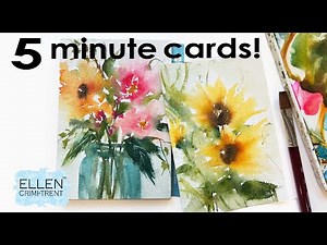 EASY Semi abstract Watercolor Flower cards!