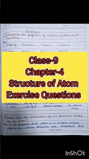 Structure Of Atom | Exercise Questions | Class-9 | Chapter-4 | NCERT Questions and Answers