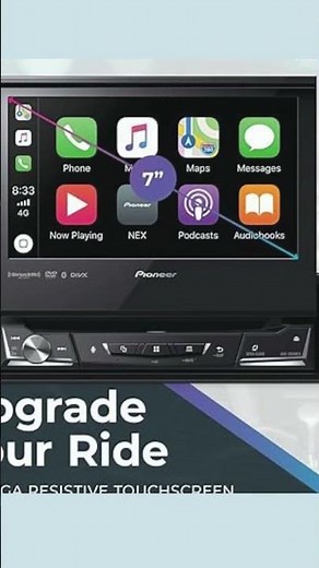 Pioneer AVH-3500NEX – 7” Motorized Touchscreen Single DIN Car Stereo, Wired Apple CarPlay