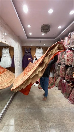 💫🧡Rust Orange color handwork luxury Bridal lehenga!..#lehenga #shorts #viralvideo #trending #viral