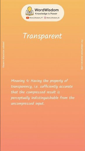 What does "Transparent" mean? | English vocabulary shorts | #transparent #wordwisdom