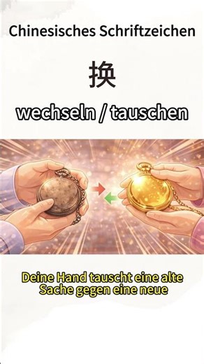 Chinesisches Schriftzeichen 换 huàn – Tauschen mit der Hand #chinesischlernen