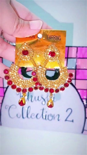 Royal Red Stone Gold Chandbali Earrings 😍 Bridal Party Wear Design #Shorts #khushicollection2 #viral
