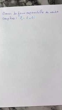 Forme exponentielle d’un nombre complexe