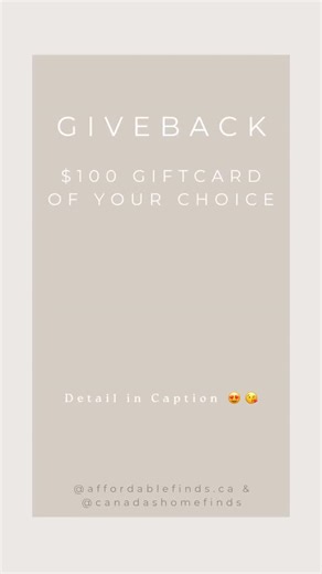 Canadas Best Amazon Finds on Instagram: "GIVEABACK: $100 e-gift card of your choice To enter: Follow @affordablefinds.ca ° Tag 3+ friends - one friend per comment More tags = more entries • Bonus: Share this to stories or Tap the Reshare Ends Sunday, February 08, 2026 at 6pm - Winner will be shared in stories tomorrow night 1 winner to be chosen at random. Open to Canadian residents 18+. Giveaway is not associated with Amazon or Meta."